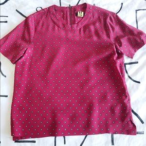 Madewell Silk Tee, Red, size S, EUC!